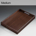 Axyaa Bamboo Wooden Rectangular Food Tray with Handle - Home Hotel Kitchen Storage