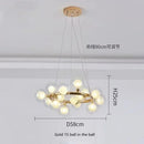 Axyaa White Glass Ball Black Gold Chandelier Bubble Hanging Lights