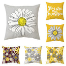 Axyaa Yellow Daisy Cushion Cover Line Sun Pillow Decor