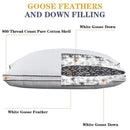 Axyaa Goose Down & Feather Pillow: Luxurious for Stomach & Side Sleepers, Multi Sizes
