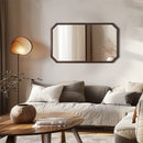 Axyaa Black Walnut Wood Wall Mounted Decorative Mirror