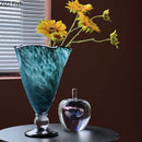 Axyaa High Footed Glass Vase Gradient Hydroponic Flower Vase Bouquet Display Ornament