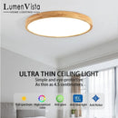 Axyaa Round Wood Grain LED Ceiling Light for Home Decor Lighting