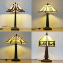 Axyaa Tiffany Glass Table Lamps LED Standing Luminaires for Home and Office