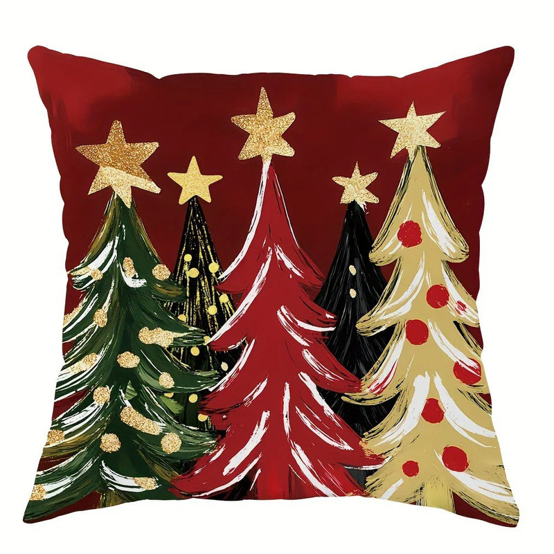 Axyaa Christmas Snowman Tree Pillowcase - Festive Home Decor & Holiday Gift
