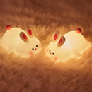 Axyaa Silicone Bunny Night Light RGB LED USB Rechargeable Touch Sensor Toy-led Night Lamp