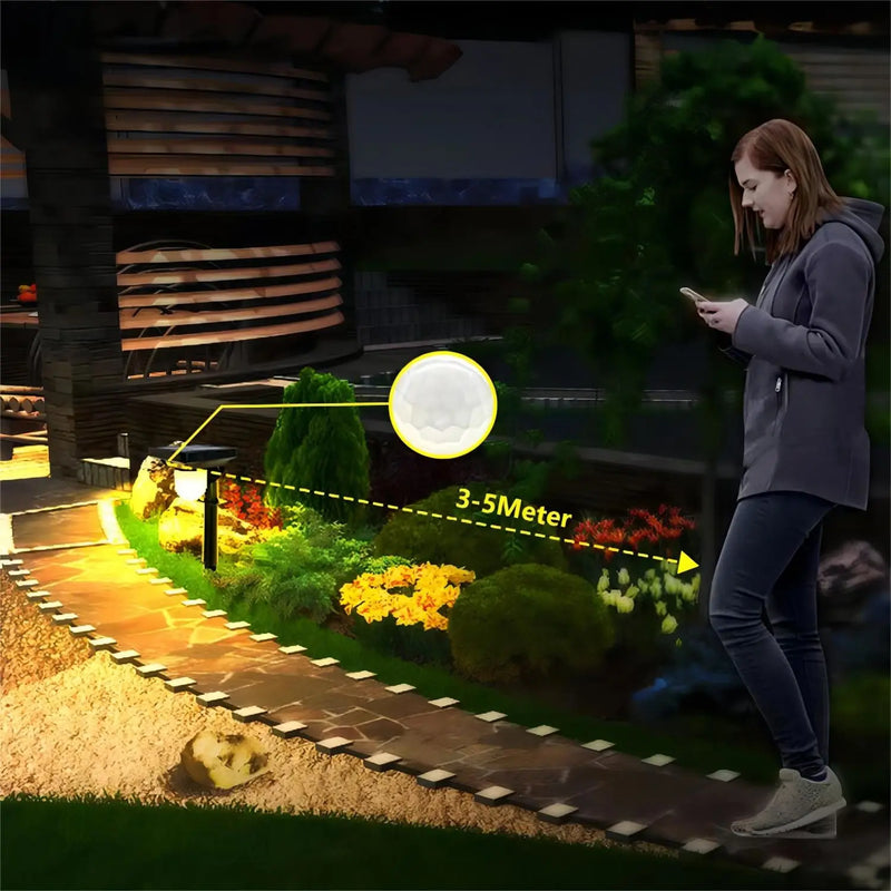 Axyaa Solar Garden Spot Light with Human Body Induction for Outdoor Pathway Lighting