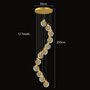 Axyaa Crystal Chandelier Stair Pendant Living Room Interior Lighting