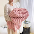 Axyaa Cozy Fluffy Blanket for Bedroom - Soft Solid Color Bedspread & Bed Cover