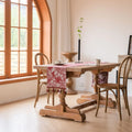 Axyaa Pink Flower Jacquard Table Runner with Tassel for Home Decoration