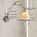 Axyaa Ceramic Copper LED Wall Lamps with Pull Chain Switch for Bathroom Bedroom Living Room
