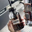 Axyaa Glass Water Bottle with Time Marker for Kids School Lunch - Leakproof & Heat Resistant