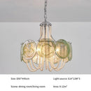 Axyaa Pink Glass Pearl Chandelier - Murano Style Vintage Living Room Light