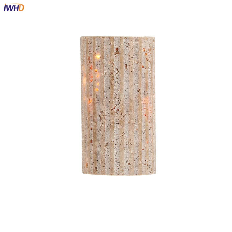 Axyaa Yellow Travertine LED Wall Light Room Decoration Wall Lamp Living Dining Room
