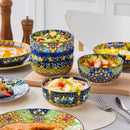 Axyaa 24 Piece Bohemian Style Porcelain Ceramic Dinnerware Set