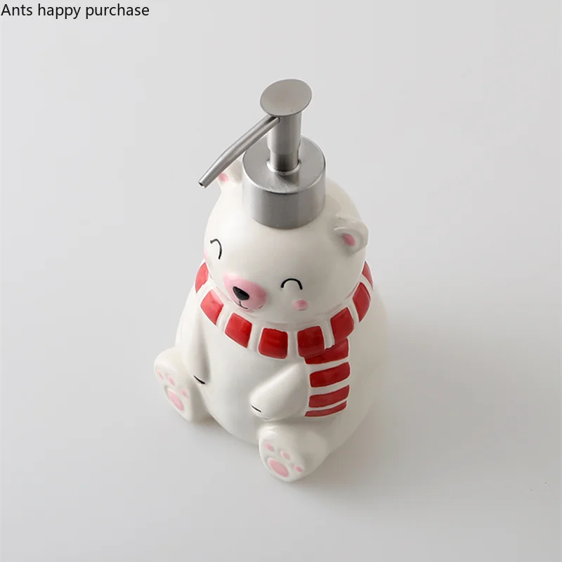 Axya Christmas Bottle Set: Bear/Penguin/Snowman, Soap/Shampoo/Shower Gel Dispenser