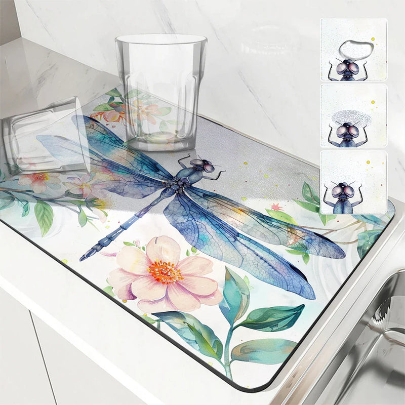 Axyaa Watercolor Drying Mat Absorbent Placemat Anti Slip Cup Table Mats