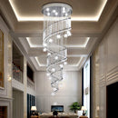 Axyaa Moon Star Crystal Chandelier: Spiral Design for Modern Lobby and Stair Lighting
