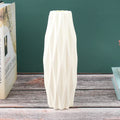 Axyaa White Ceramic-Style Plastic Flower Vase Pot for Home Decoration