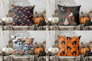Axyaa Halloween Pumpkins & Witches Pillow Cover for Sofa, Bedroom, Car