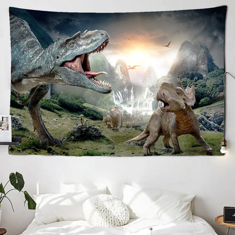 Axyaa Dinosaur Wall Tapestry Beach Blanket Yoga Mat Tablecloth