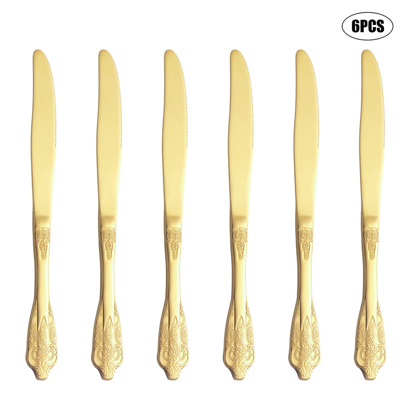Axyaa Palace Series Stainless Steel Gold Tableware Set for Home, Hotel, Restaurant