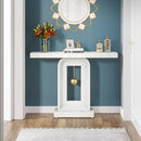 Axyaa 40" Modern Console Table with Pendulum Base, Contemporary Wood Accent Table