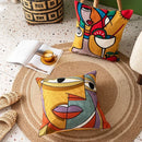Axyaa Picasso Graffiti Art Painting Cushion Cover for Home Décor