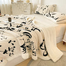 Axyaa Nordic Floral Jacquard Fleece Throw Blanket: Soft & Warm Plush Sofa Bed Cover