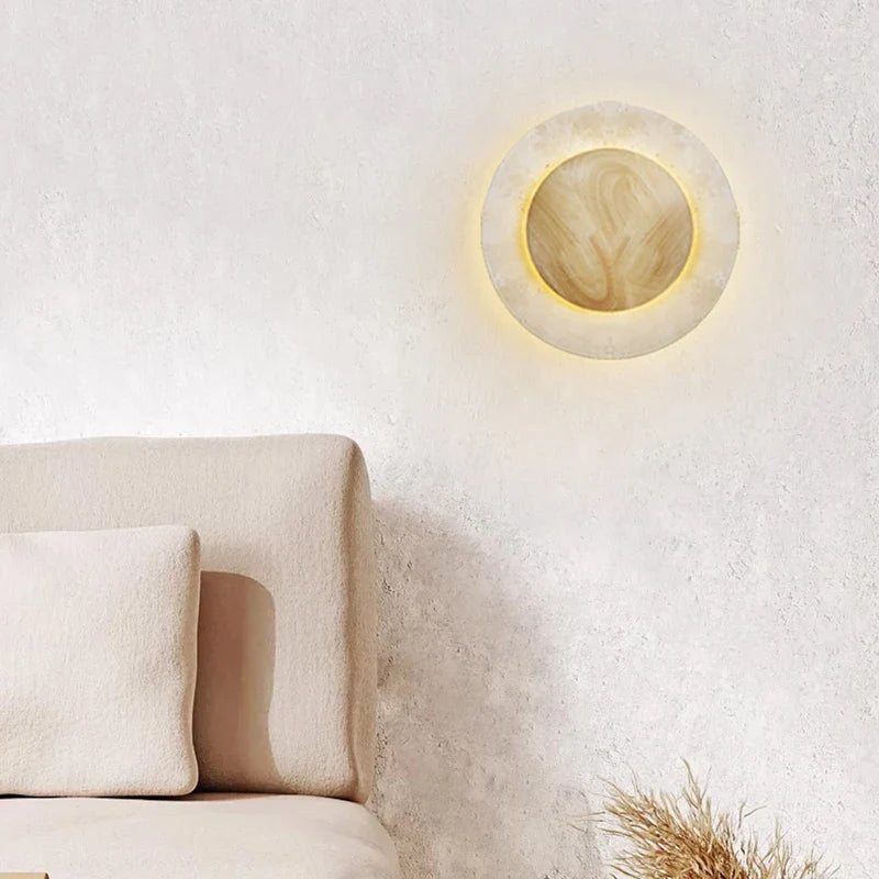 Axyaa Nordic LED Stone Wall Light with Pull Chain Switch for Modern Bathroom & Bedroom