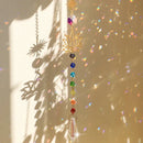 Axyaa Crystal Lotus Sun Catcher Chakra Rainbow Prism Home Decor