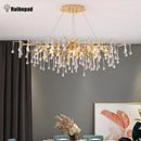 Axyaa Gold Water Drop Crystal Chandelier for Living Room
