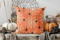 Axyaa Halloween Pumpkin & Spider Web Pillow Cover - Sofa, Bedroom, Car & More