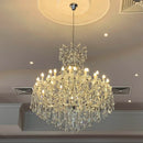 Axyaa Gold Crystal Chandelier for Foyer Lobby Hallway - Staircase Ceiling Light