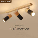 Axyaa Rotatable Wood Ceiling Spotlight for Home Decor
