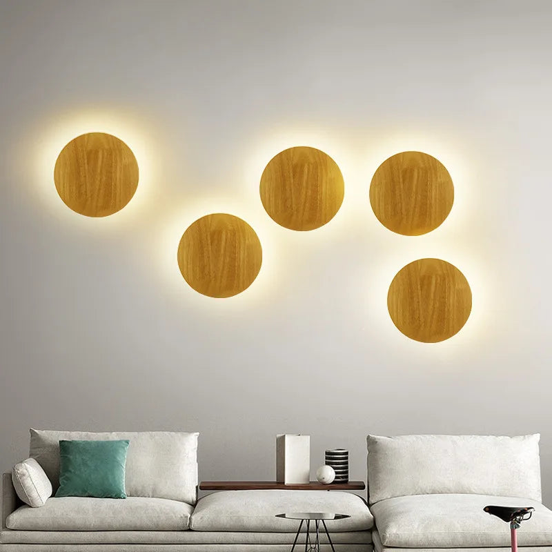 Axya Nordic Wooden LED Wall Lamp for Home Decor and Lighting Fixture