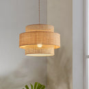 Axyaa Rattan Woven Pendant Light - Stylish Chandelier for Home, Kitchen, Restaurant