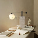Axyaa Yellow Travertine Desk Lamp: Modern LED Table Light for Living Room.