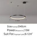 Axyaa Black Rings Pendant Light Chandelier Dimmable Remote Lamp Modern Minimalist Style