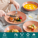 Axya Stoneware Tableware Set for 4/8/12 Person: Dinner, Dessert, Soup Plates, Bowls