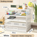 Axyaa 4-Tier Stackable Letter Tray Desk Organizer with Pen Holder