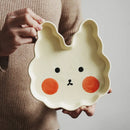 Axyaa Baby Rabbit Plate: Cute Cartoon Animal Children's Plate for Home