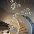 Luxury Maple Leaf Staircase Pendant Chandelier by Axyaa: Elegant Home Decor for Duplex Villa