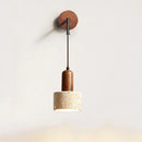 Axyaa Natural Stone Wall Lamp Retro Peach Wood Color Bedroom LED Sconce
