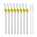 Axyaa Glass Straws - Lemon Shaped Eco-Friendly Smoothie Cocktail Bar Accessories