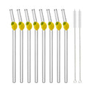 Axyaa Glass Straws - Lemon Shaped Eco-Friendly Smoothie Cocktail Bar Accessories