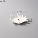 Axyaa Ceramic Coral Leaf Plate Set for Molecular Cuisine and Snacks