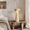 Axyaa Travertine LED Table Lamp for Indoor Decor, Natural Stone Desk Light for Home Décor