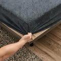 Axyaa Winter Plush Velvet Fitted Bed Sheet - Soft & Warm Double Bedspread Protector
