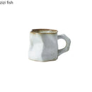 Axya Retro Ceramic Drinkware Cups with Spoons - Handheld Mugs for Coffee, Tea, Milk